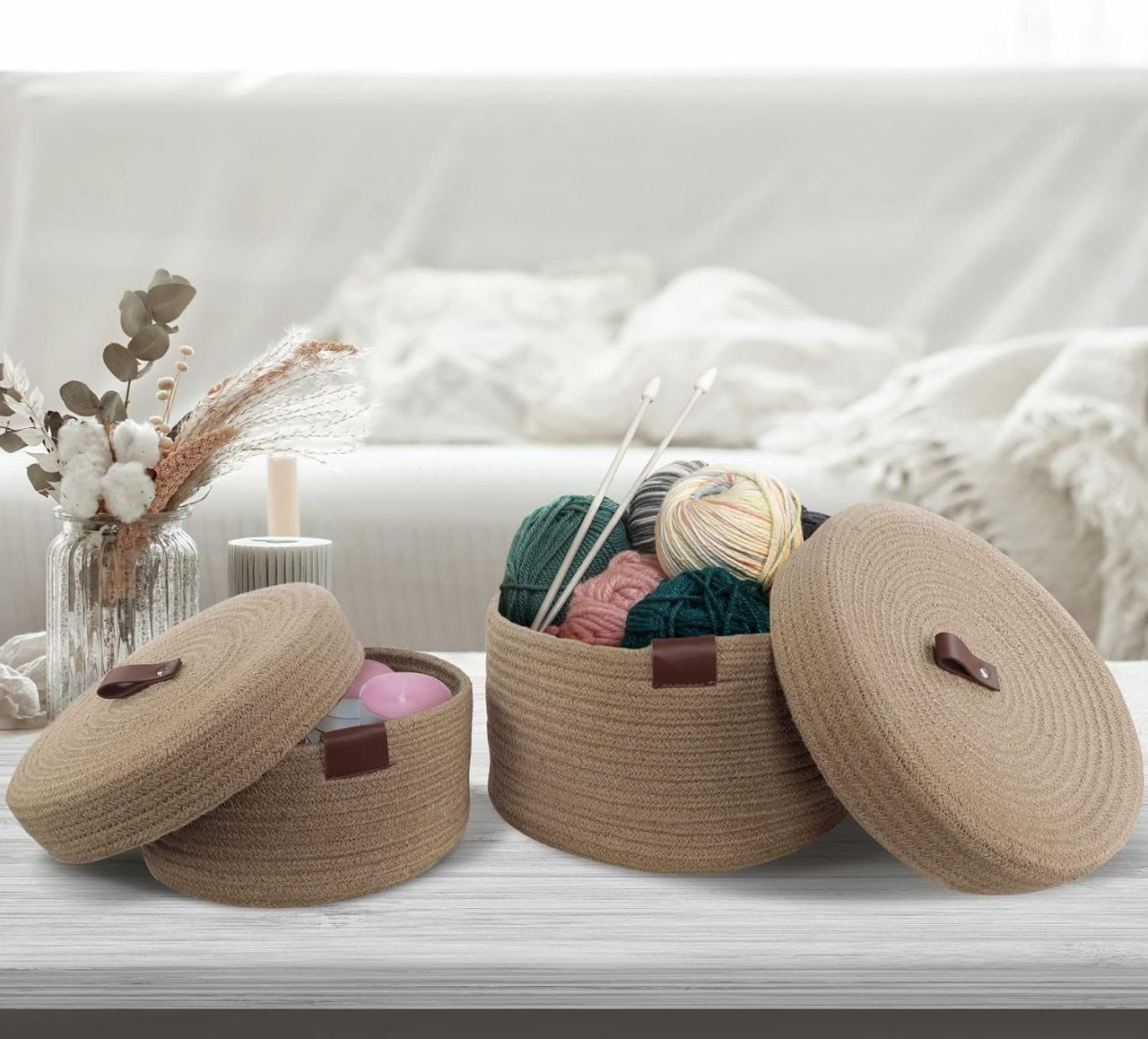 Storage baskets  2pc set   Cotton rope