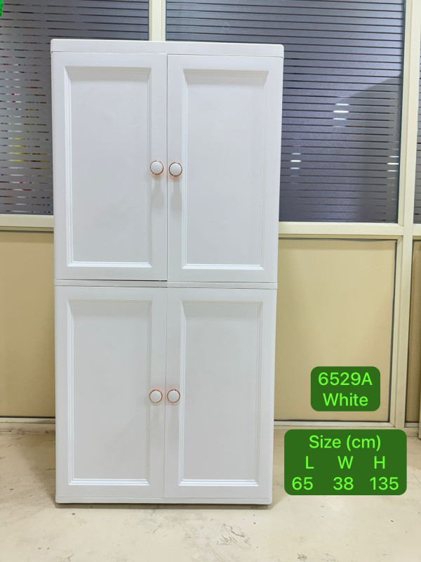 6529A | WHITE  Kids Wardrobe Almirah