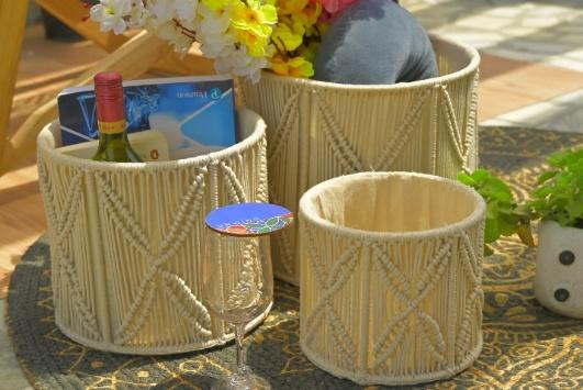 HOMZZ Cotton Homzz Macrame Storage Baskets Storage Basket