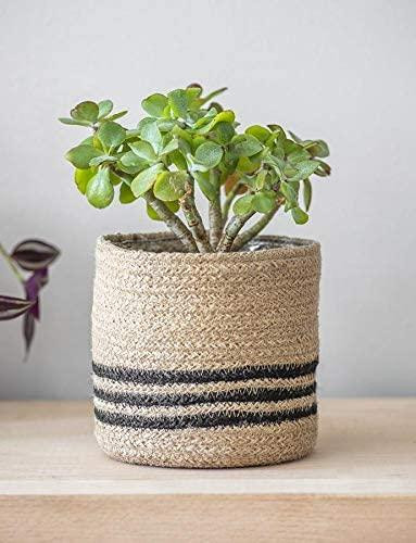 Design Studio Jute Single Color Handmade Multipurpose Organiser,Jute Basket,Jute Plant Cover, Gifting Container,Garden décor,Indoor Planter,Kitchen Organiser etc.