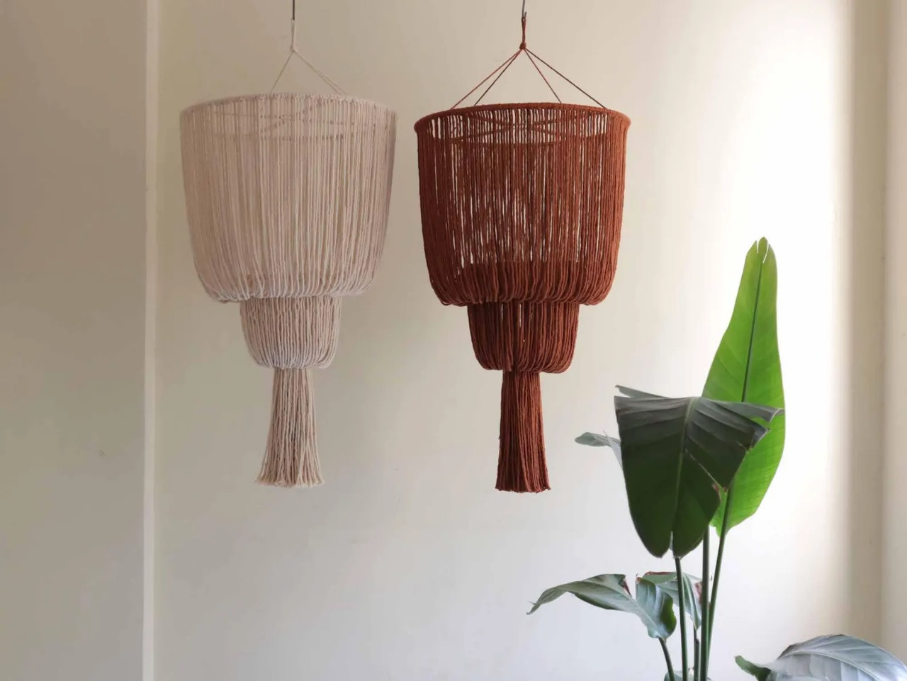 Boho Macrame Chandelier | Macrame Lampshade | Boho Light Fixture | Macrame Pendant Light | Wedding Light | Macrame Hanging Lamp
