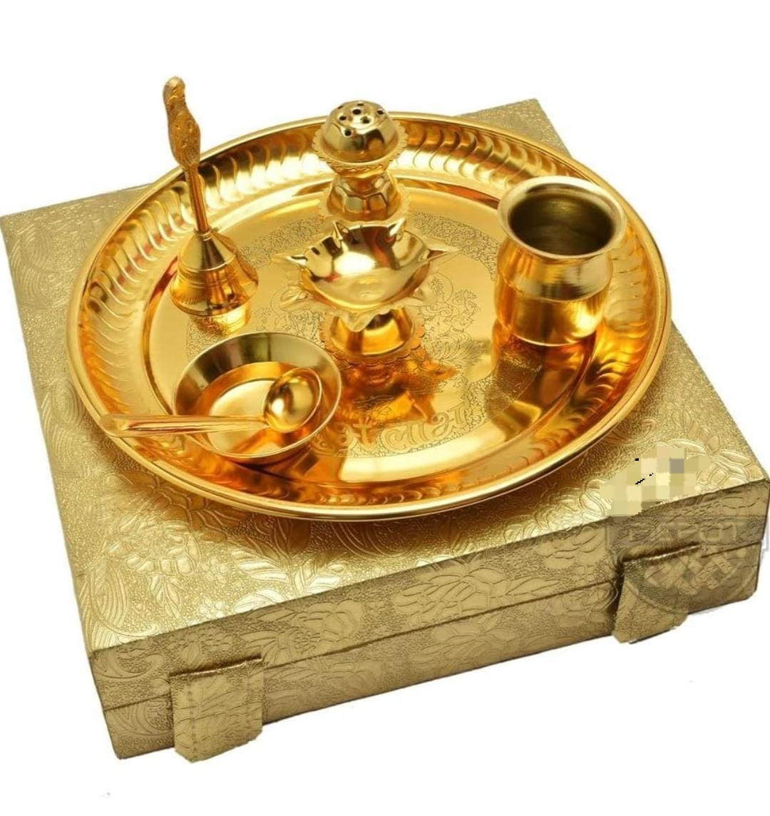 Laxmi Ganesha  Puja Thali With golden box
