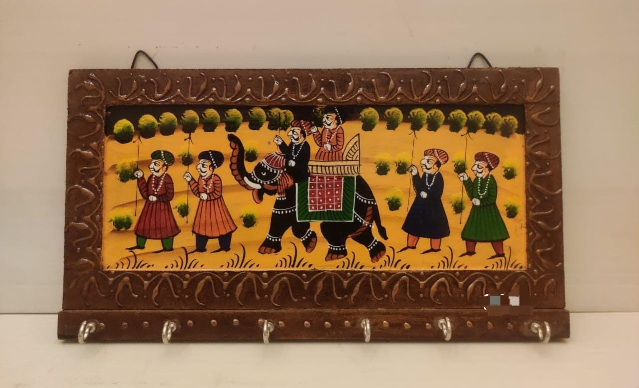 Wooden Hand Painting key Hangar